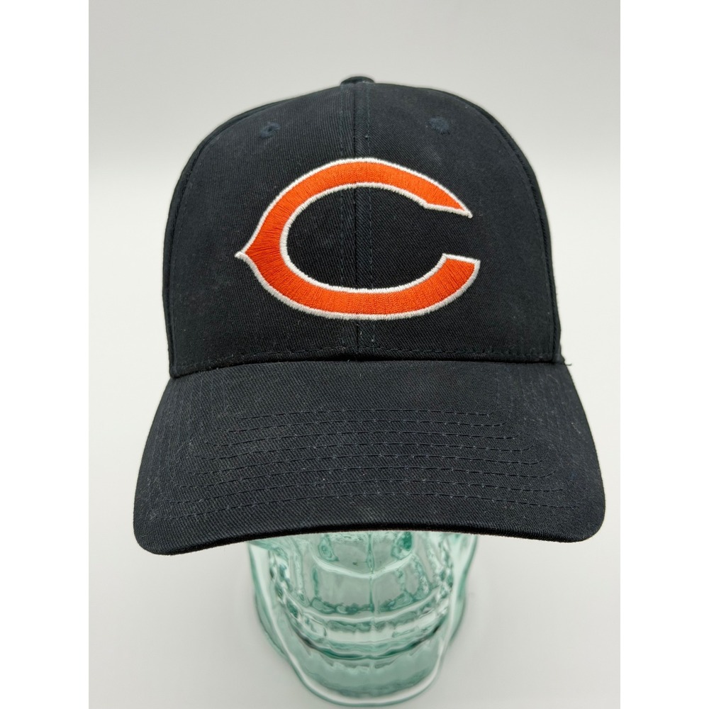 NFL Chicago Bears Hat Navy Blue Embroidered Logo Adjustable Strapback Cap